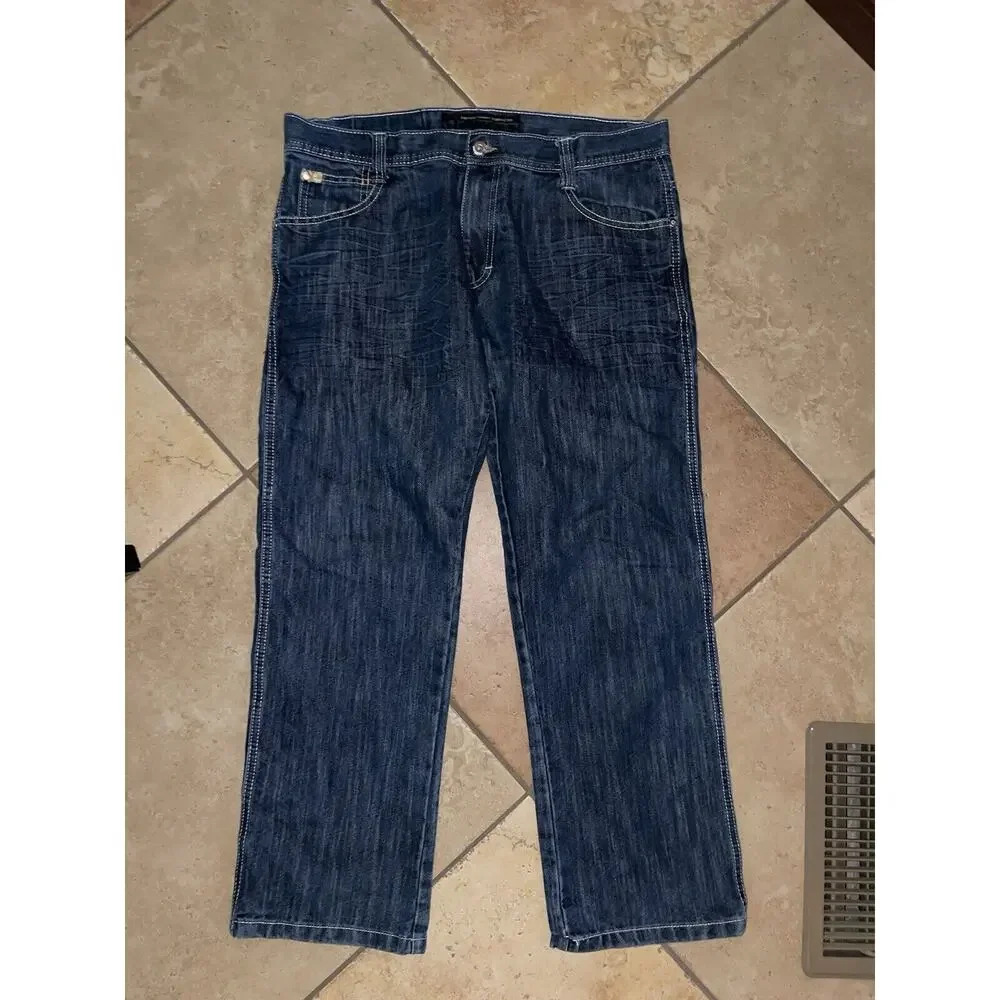 Vintage Y2K Southpole Jeans Baggy Skater Wide Loose Blue Dark Wash 36x30